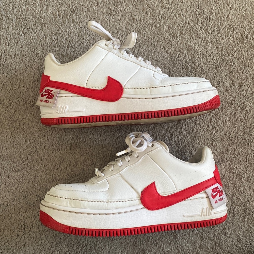 Red and White Air Force 1’s